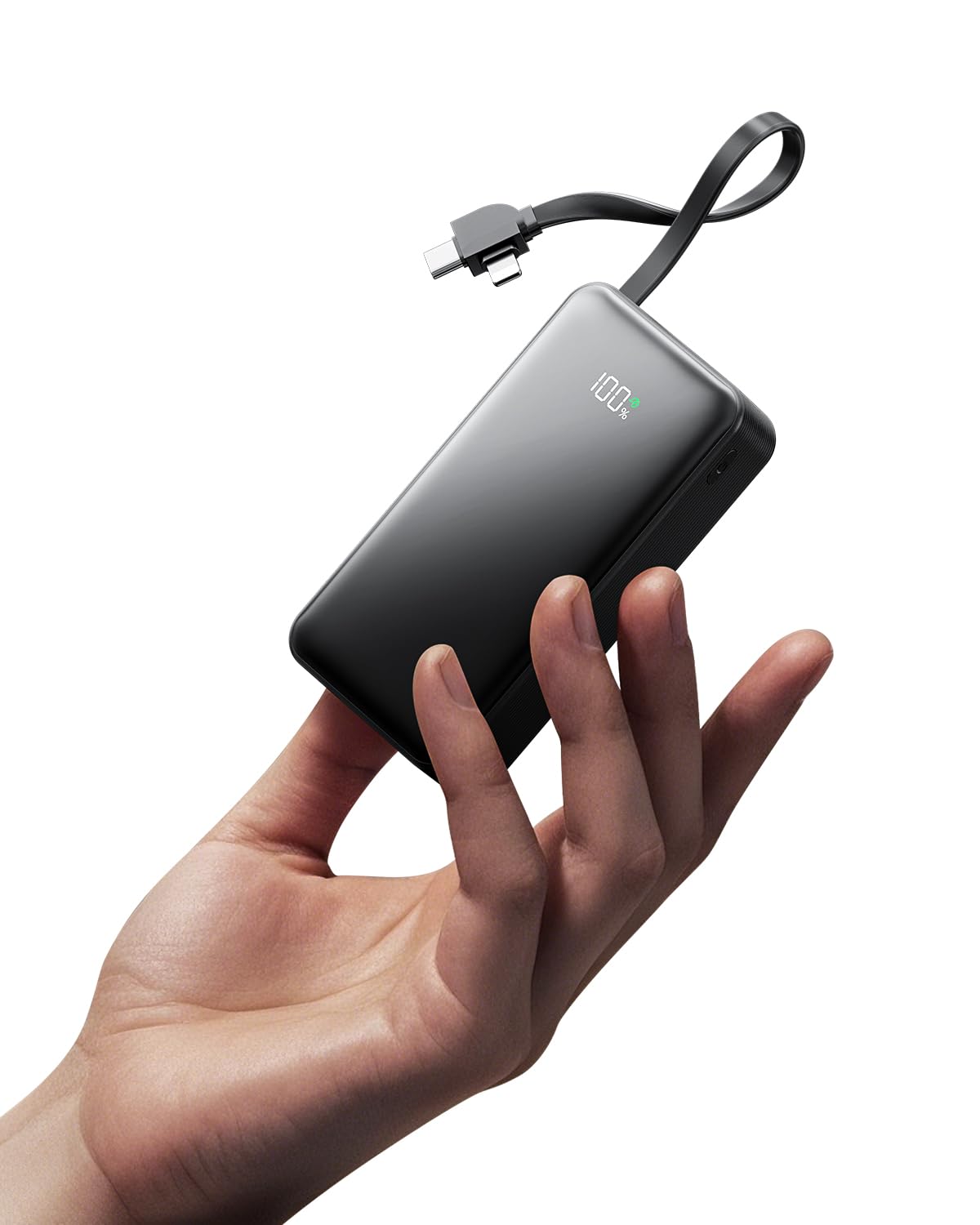 Power Bank 10000mAh 22.5W Mini - Caricatore Portatile Con Display LED E Cavo USB-C Integrato - Foto 7