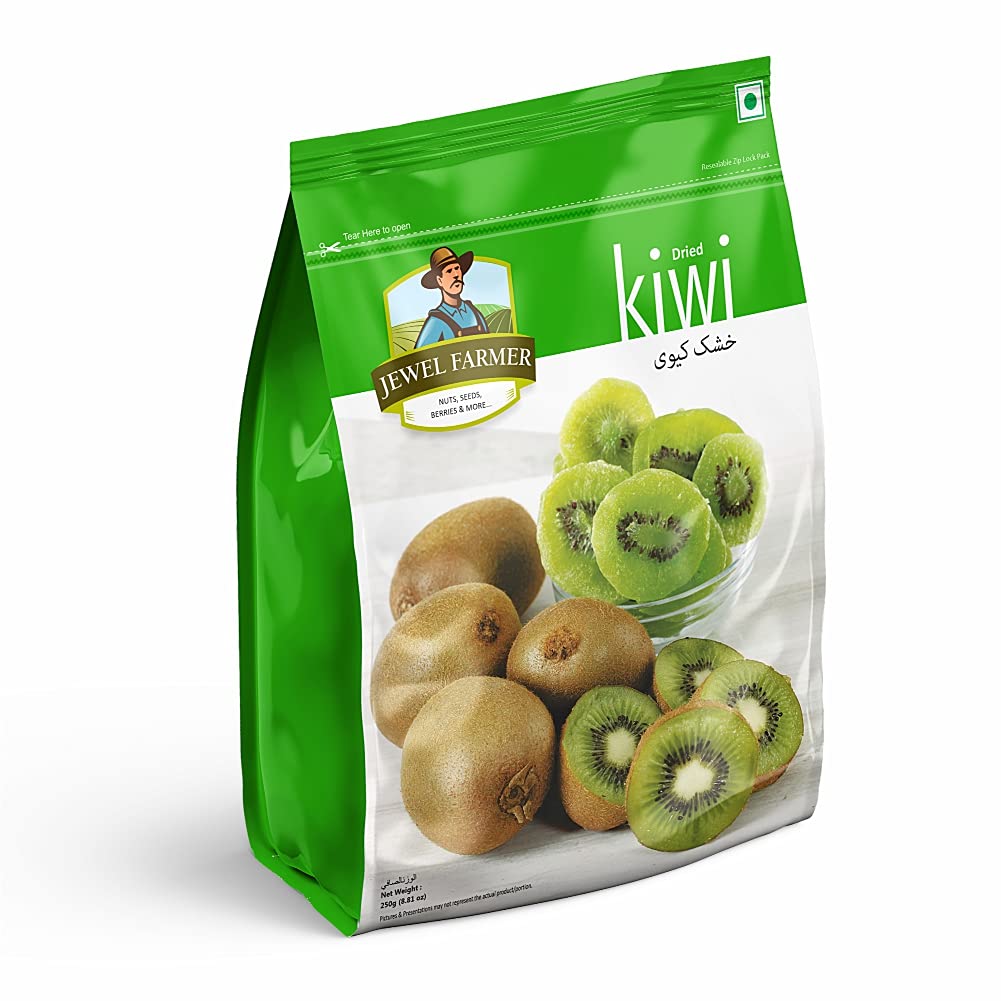 See full amazon price history chart for JEWEL FARMER Dried Kiwi, Fat & Cholesterol Free Dry Kiwis with Vitamin C, Fiber & Calories, Preservative Free Nutritious Fruit Snack in Resealable Pack (250g) JEWEL FARMER Dried Kiwi, Fat & Cholesterol Free Dry Kiwis with Vitamin C, Fiber & Calories, Preservative Free Nutritious Fruit Snack in Resealable Pack (250g) (B07K6SHGDB) Amazon Price History, Amazon Price Tracker