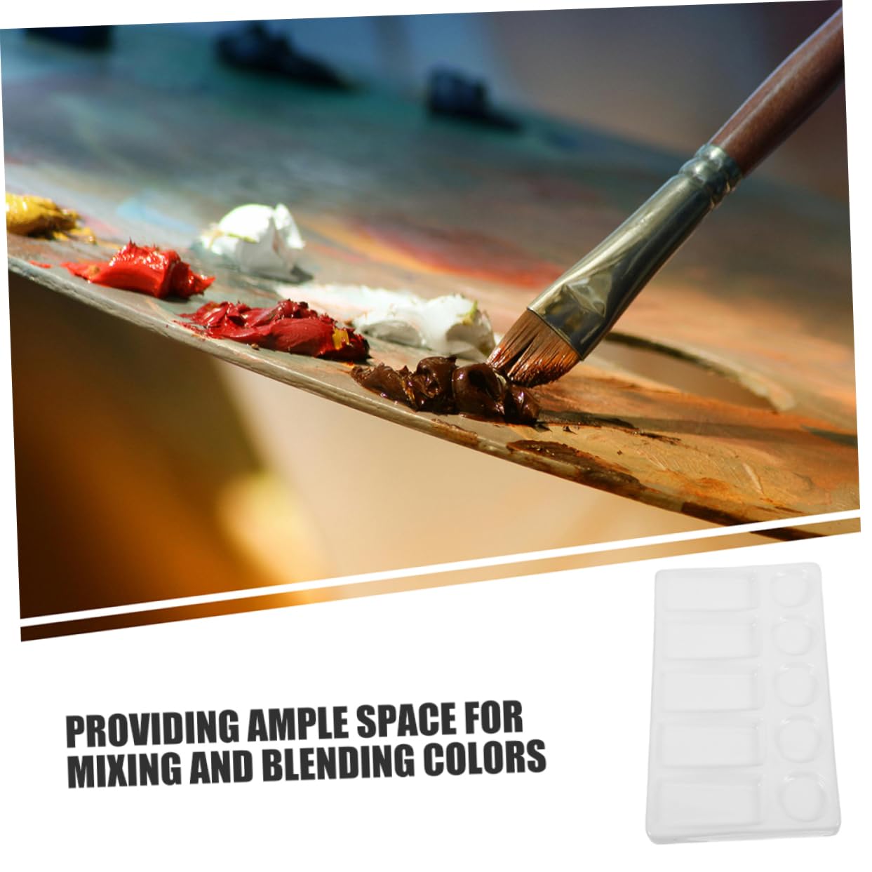 2stücke Aquarellpalette mit Mulden Rechteckig für Mischen und Trennen von Farben Geeignet für Aquarell und Acrylfarben