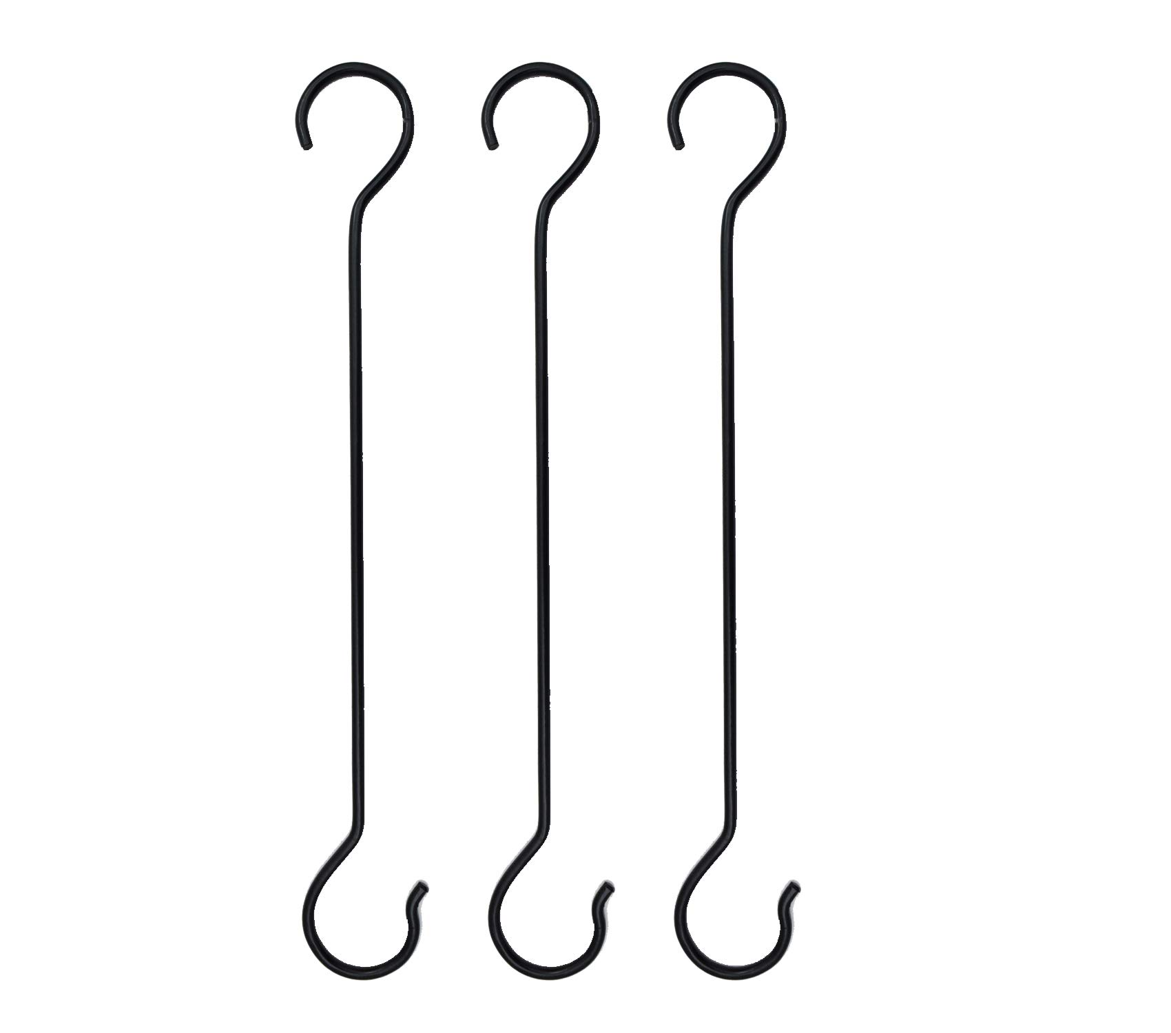 CRAFTCASTLE Large S Hooks Black (51 cm, Set of 3) | Long S Hooks for Hanging Plants | Extension Hooks for Kitchenware, Utensils, Pergola, Closet, Flower Baskets-image-24