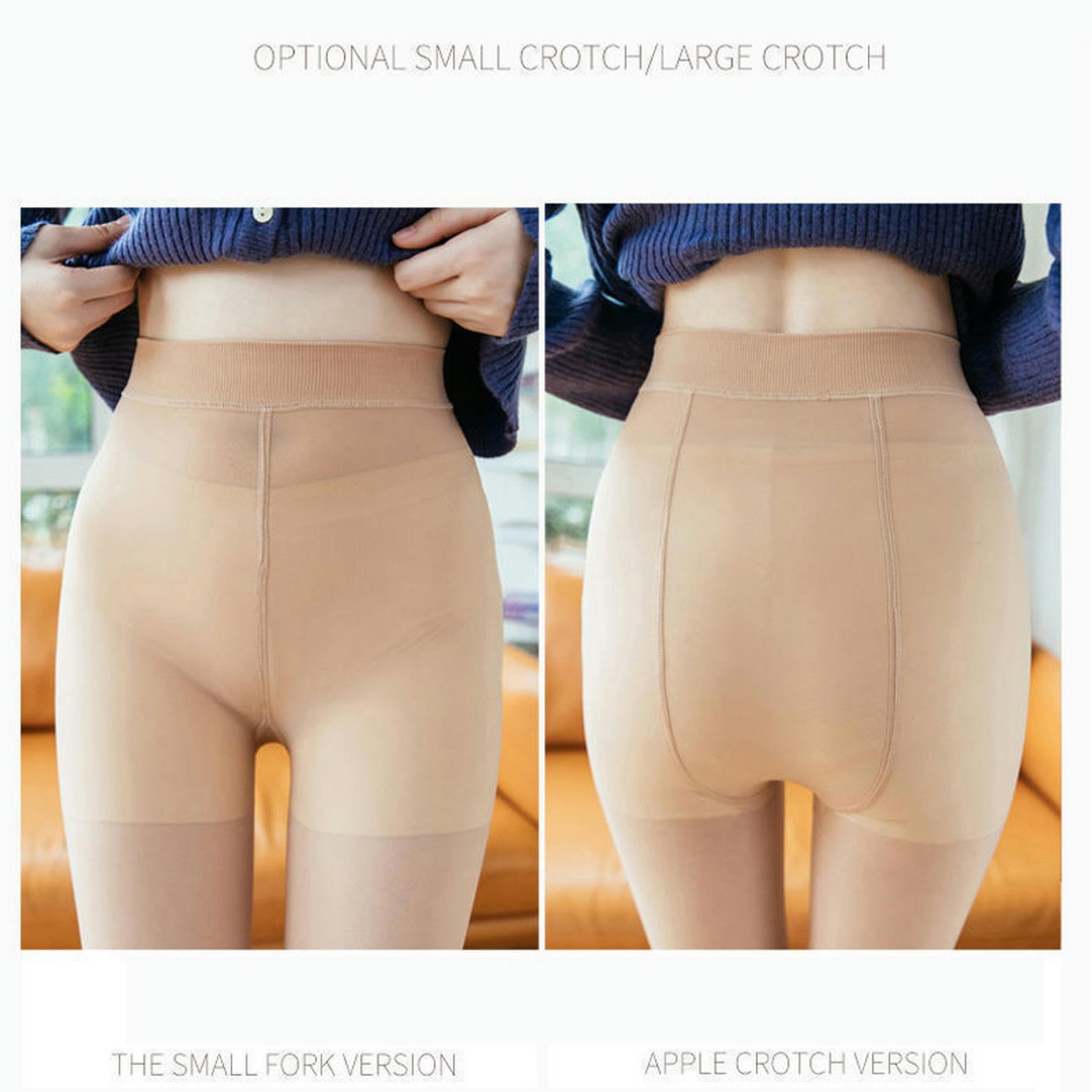 TEidea Legginsy termiczne damskie z wysokim stanem zimowe legginsy termiczne - rajstopy polarowe z podszewką ze sztucznego aksamitu