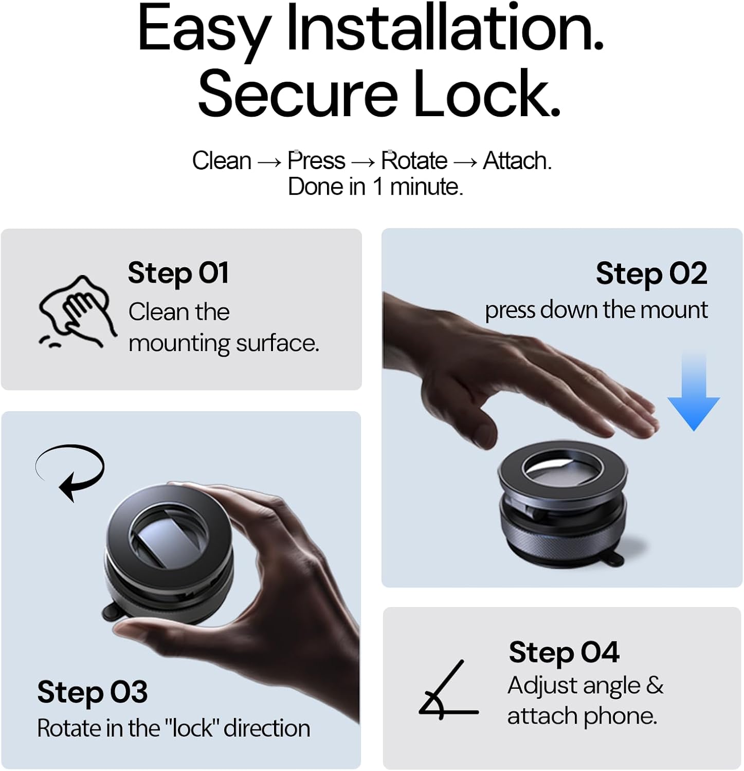 Full Aluminum Alloy MagSafe Car Mount 2025 for iPhone 17 Pro Max/16/15 [80+LBS Rock-Solid Suction & 3200gf N55 Magnet] 360° Adjustable Phone Holder for Car Dashboard/Windshield - No-Shake Stability