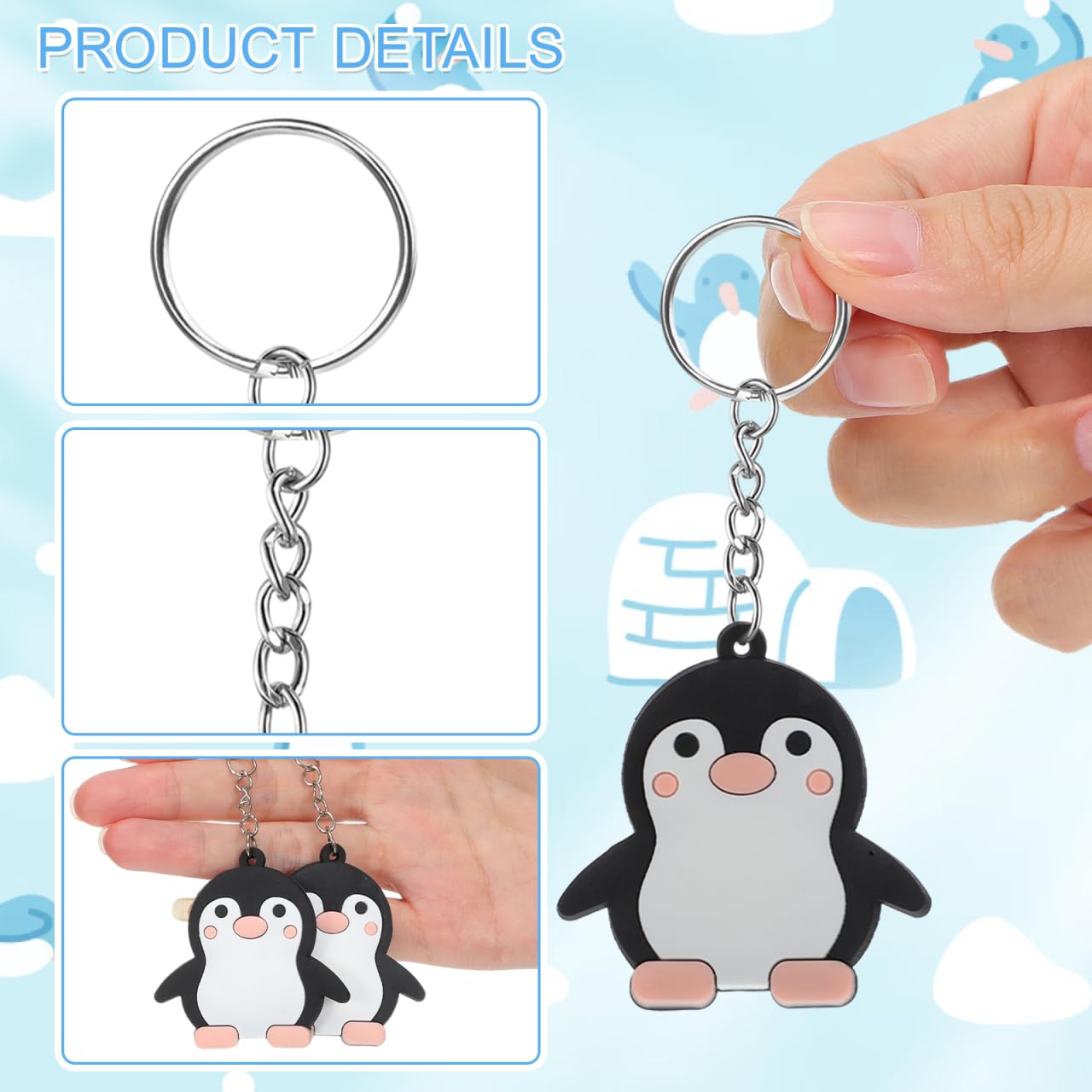 Set di 24 graziosi ciondoli a forma di pinguino, idea regalo per gli amanti dei pinguini