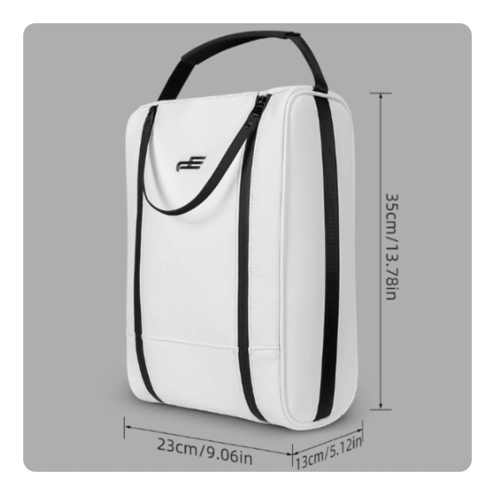 Golfschuhtasche wasserdicht Golf-Schuhbeutel atmungsaktiv PU-Schuhtasche für Golfer, Golfplatz, Array, Weiß