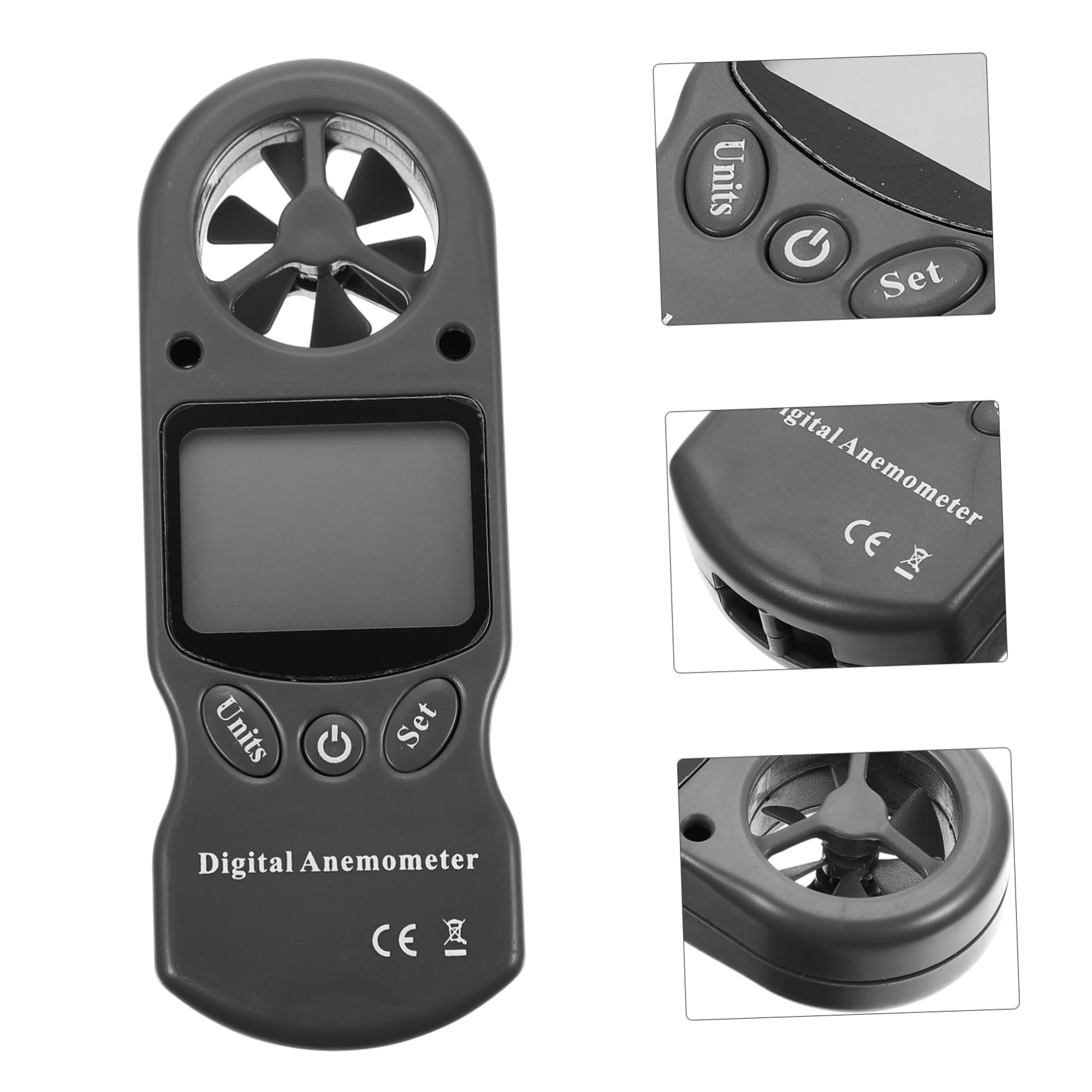 Zerodeko 1pezzi Igrometro Digitale Misuratore Di Velocità Del Vento Con Display Anemometro Portatile Per Misurare Pressione Aria Temperatura e Umidità