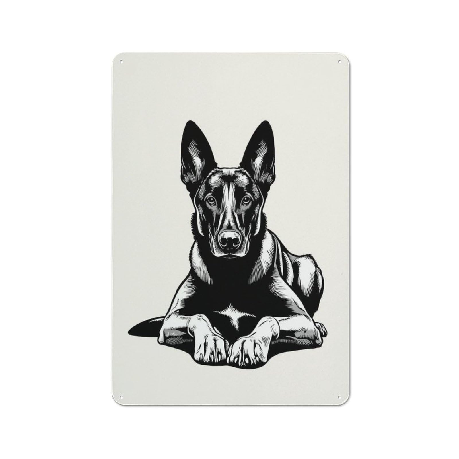 Junmoney Style Classic Belgian Malinois(2) Metal Sign 30X20cm, Classic Pub Decor For Diner, Restaurant, Shed Or Kitchen