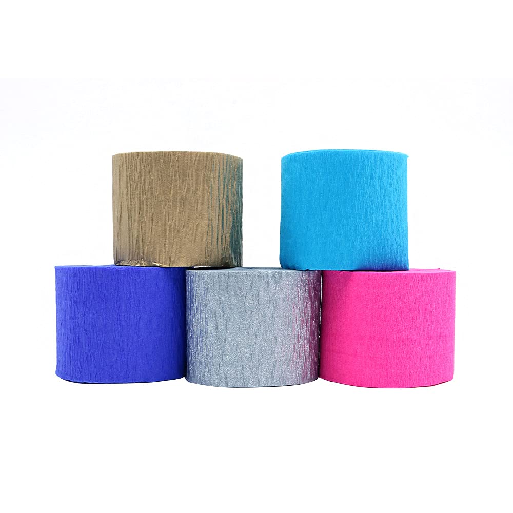 ANCLLO Lot De 20 Rouleaux Banderoles Papier Crépon Jaune 3,5 Cm X 10 M - Décorations Suspendues Anniversaire, Mariage, Fête En Plein Air