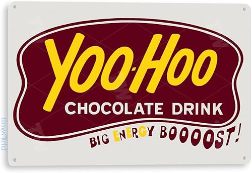 Tinworld Cartel de estaño Yoo-Hoo Retro Chocolate Drink Soda Store Letrero de Metal Decoración Cocina Cottage Cave C513