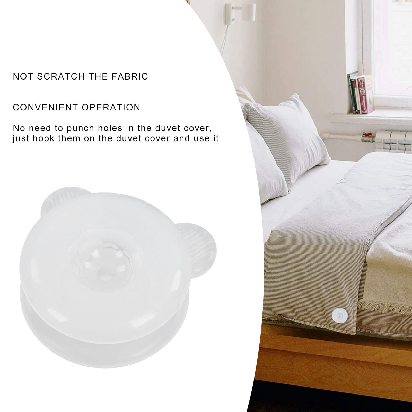 Ferma Copripiumino | 20 Pezzi Grigi | Clip Per Fissare Lenzuola E Coperte | Anti-scivolo - Foto 4