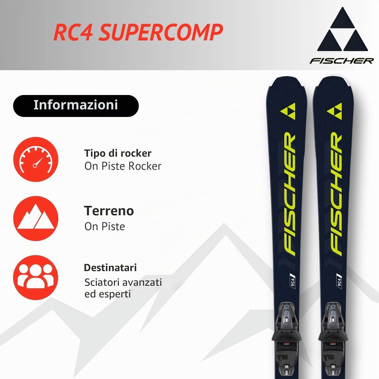 Fischer RC4 SUPERCOMP SLR + RS 10 SLR GW - Set da sci
