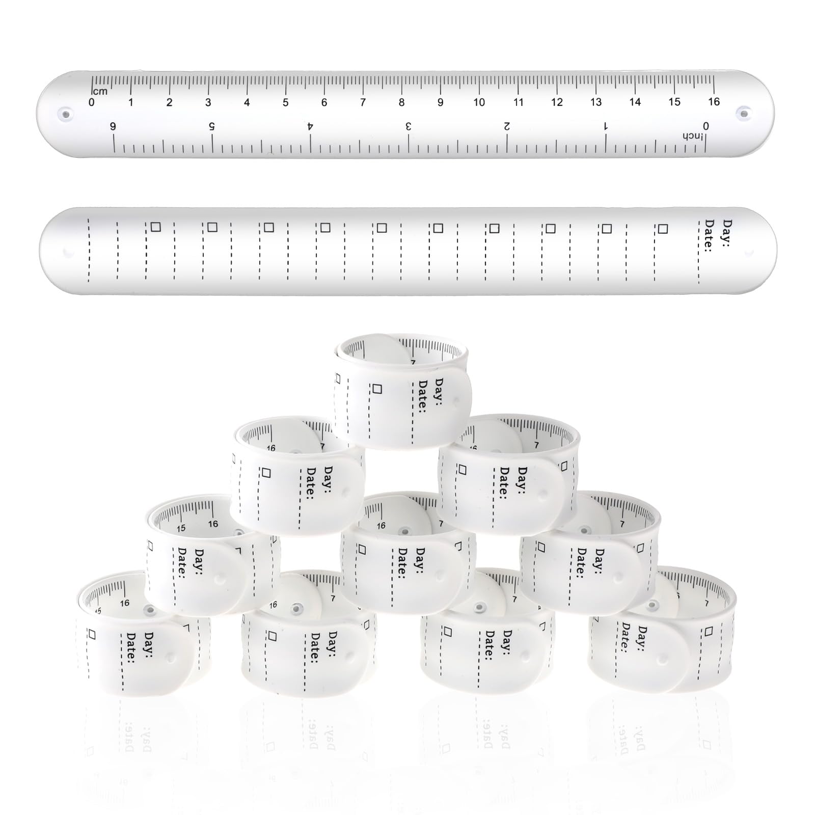 6 Sets Slap Silicone Reminder Bracelet & Badge Reel - Reusable Wrist Notepad For Nurses, Students, Work & Study - View #12