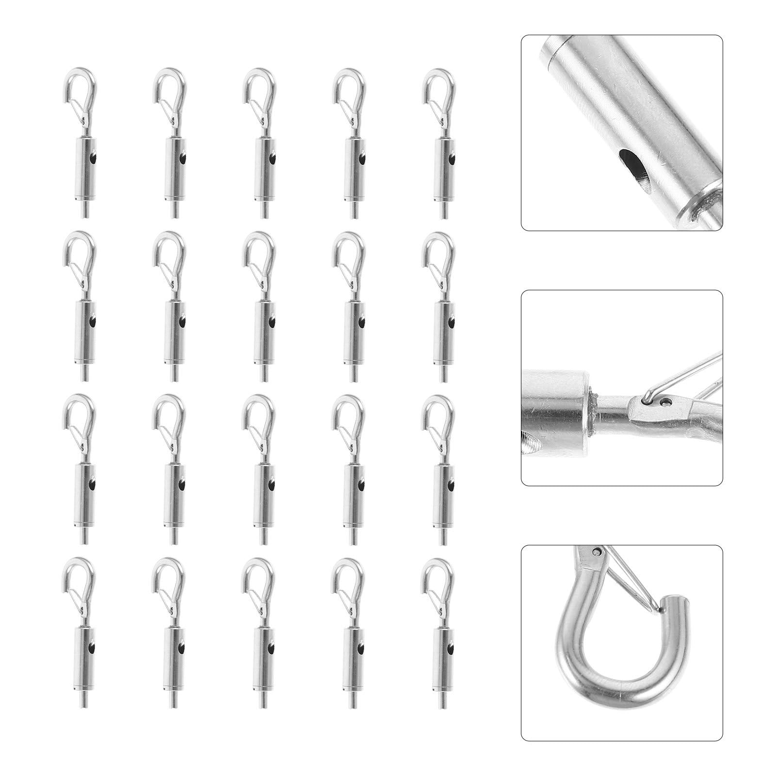 de Tensor Gancho Seguro 20 Piezas para Cables de Alambre de Cobre y Fácil de Colgar para Uso al Aire Libre y Embarcaciones