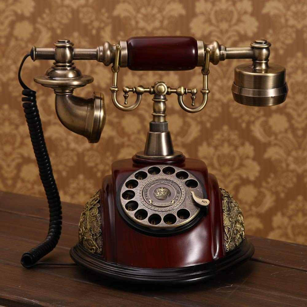Vintage Rotary Dial Phone, European Style Old Fashioned Landline: Classic 1980's Antique Corded Telephone, Luxury Decor Accent for Home Office, Living Room, Retro Interior Spaces