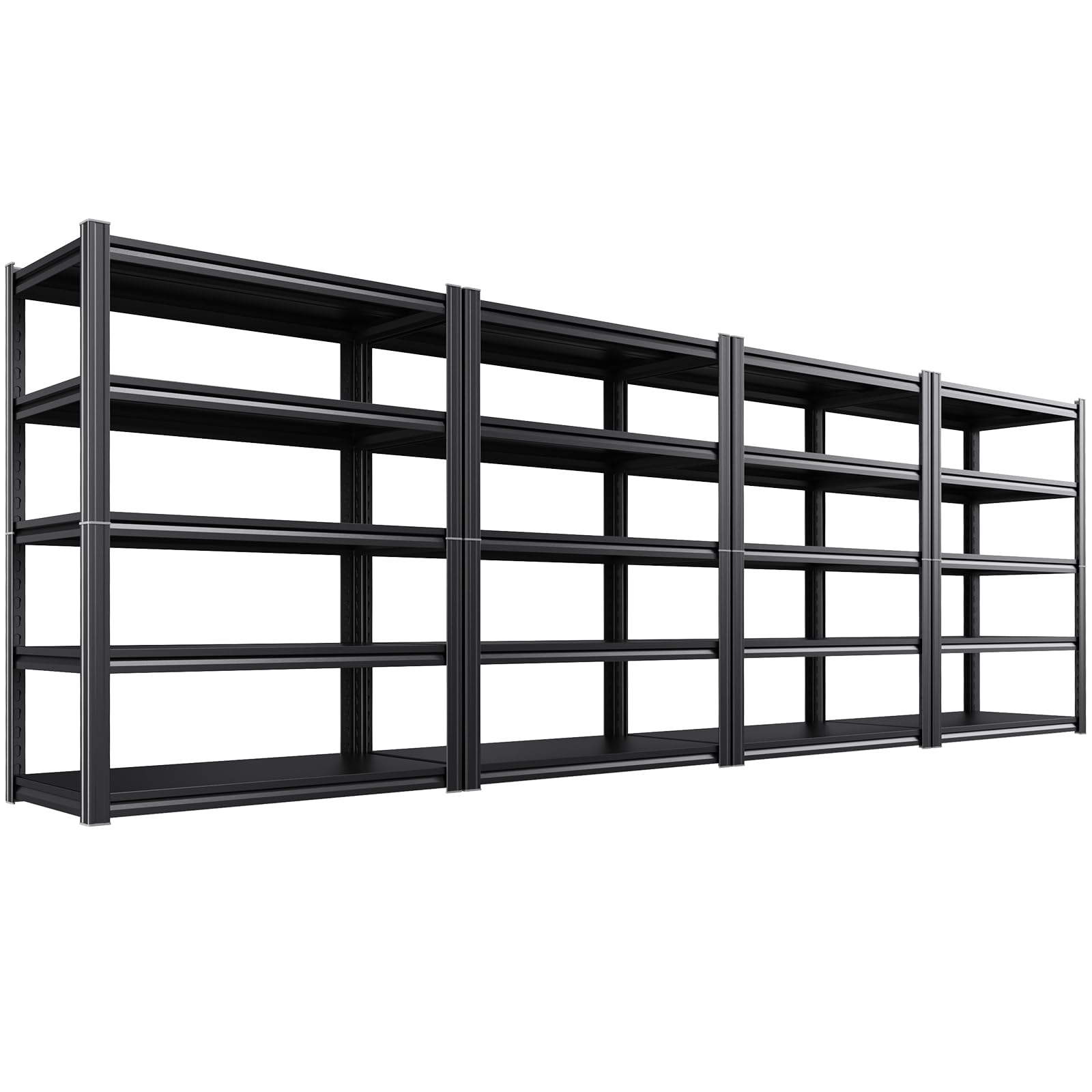 4-Pack Heavy Duty Garage Shelving for Large Storage &amp; Garage Organization, 71"H x 46"W x 20"D Adjustable 5-Tier All Metal Storage Shelf for Tools, Storage Bins, Bulk Items, Warehouse &amp; Workshop
