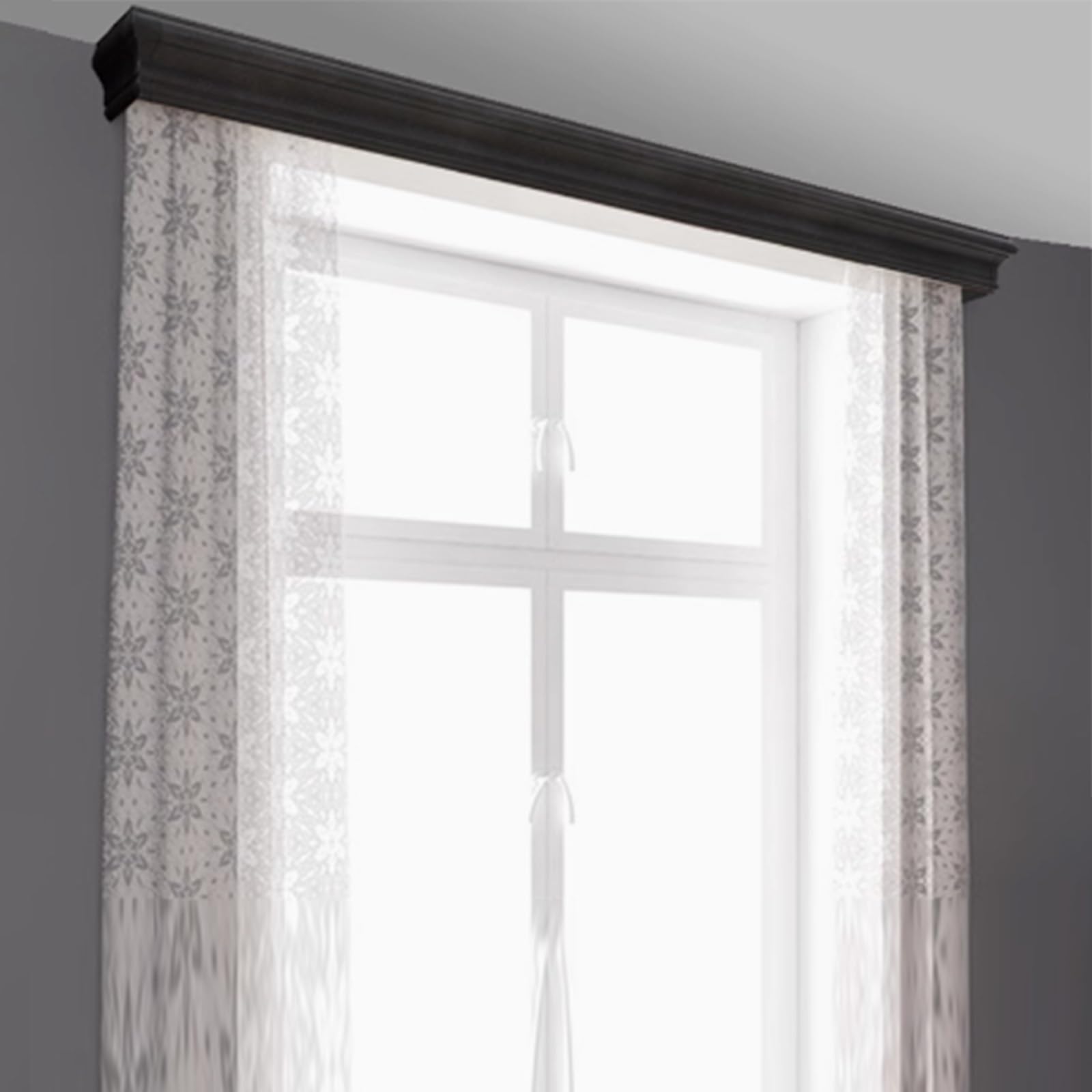 Système de coffre à rideaux décoratif noir haut de gamme pour intérieur moderne