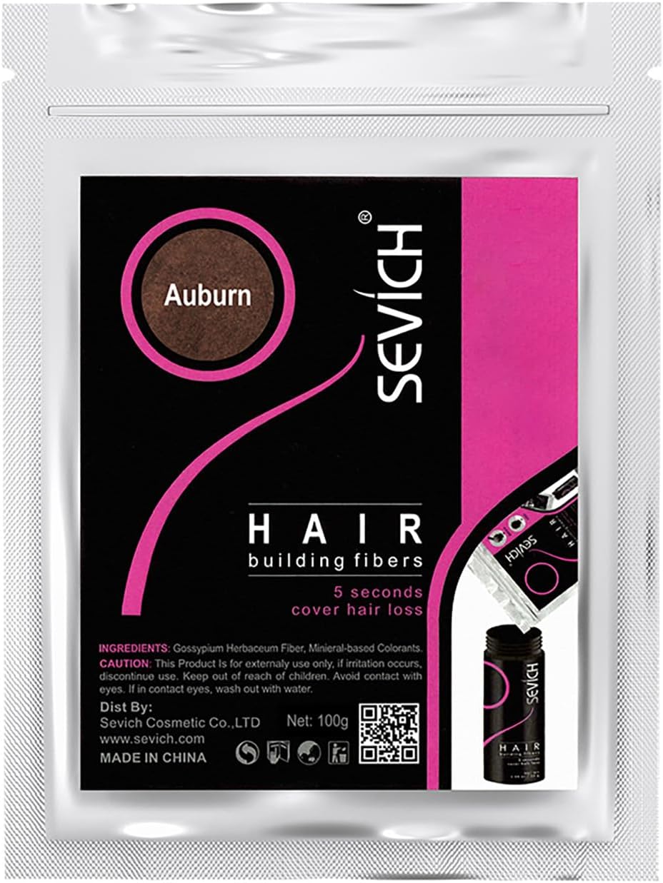 SEVICH Hair Fibers for Thinning Hair, Hair Building Fibers Instantly Thicker & Fuller Look,Hair Powder for Men & Women 100g Auburn