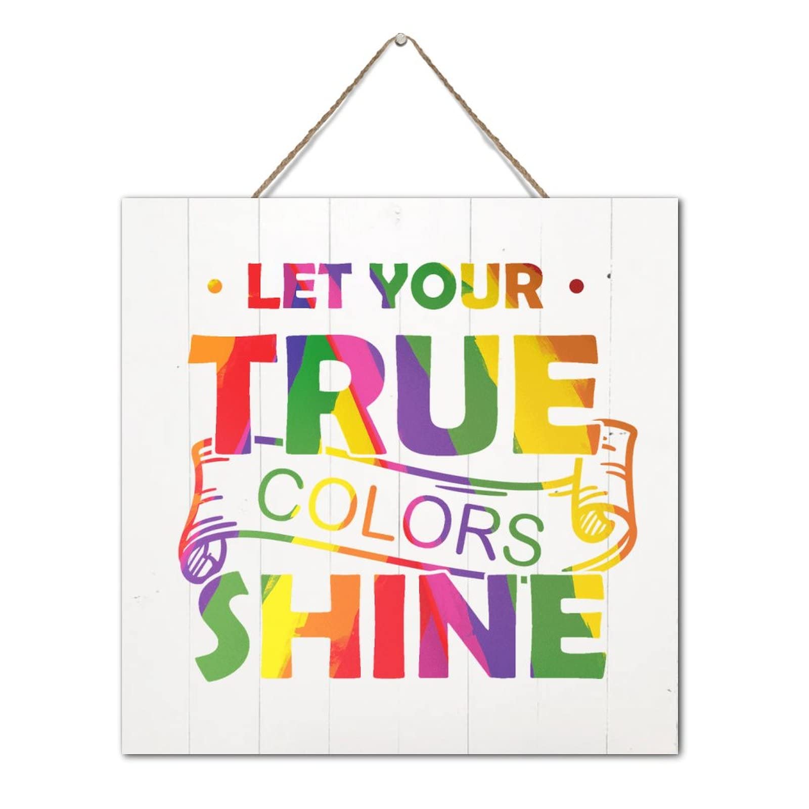 Panneau en bois de campagne noble let your true colors shine decoration de table