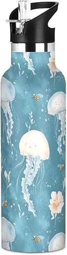 Miniatura 24 de Funny Gorilla White Vacuum Insulated Sports Water Bottle Keeps Hot and Cold with Straw Leakproof BPA Free for Gym Sports