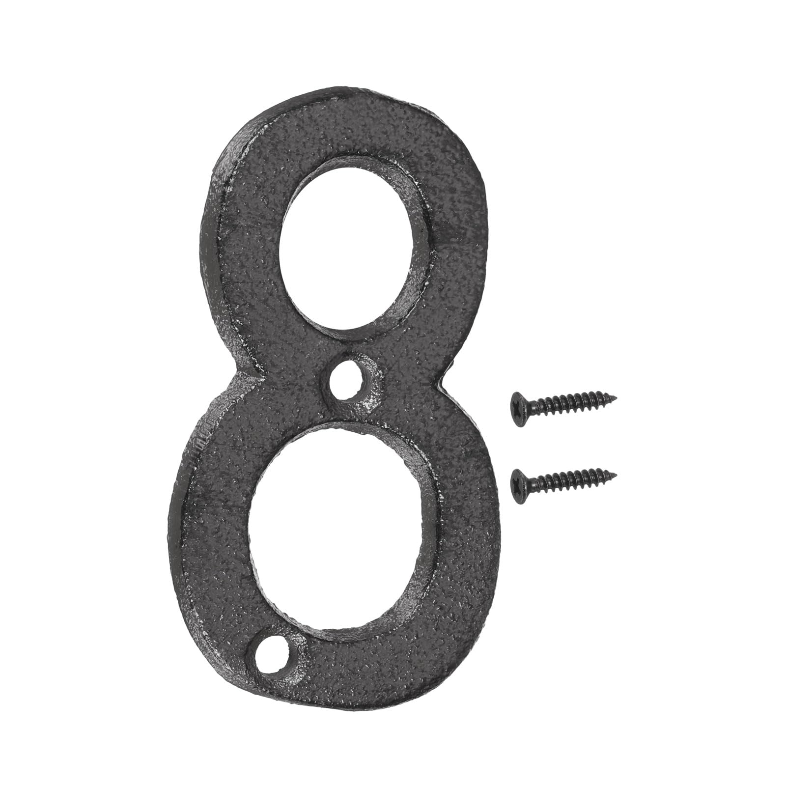 sourcing map House Numbers and Letters, 75mm Cast Iron Metal Vintage Address Numbers for Outside, Solid House Number with Screws for Apartment Office Hotel Room Signs(Number 8)