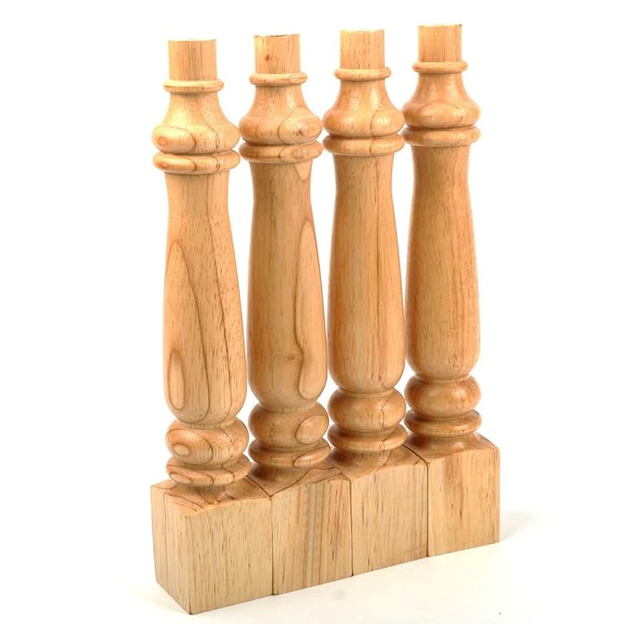 Buy tonchean 14 inch Wooden Furniture Legs Set of 4 Turned Farmhouse