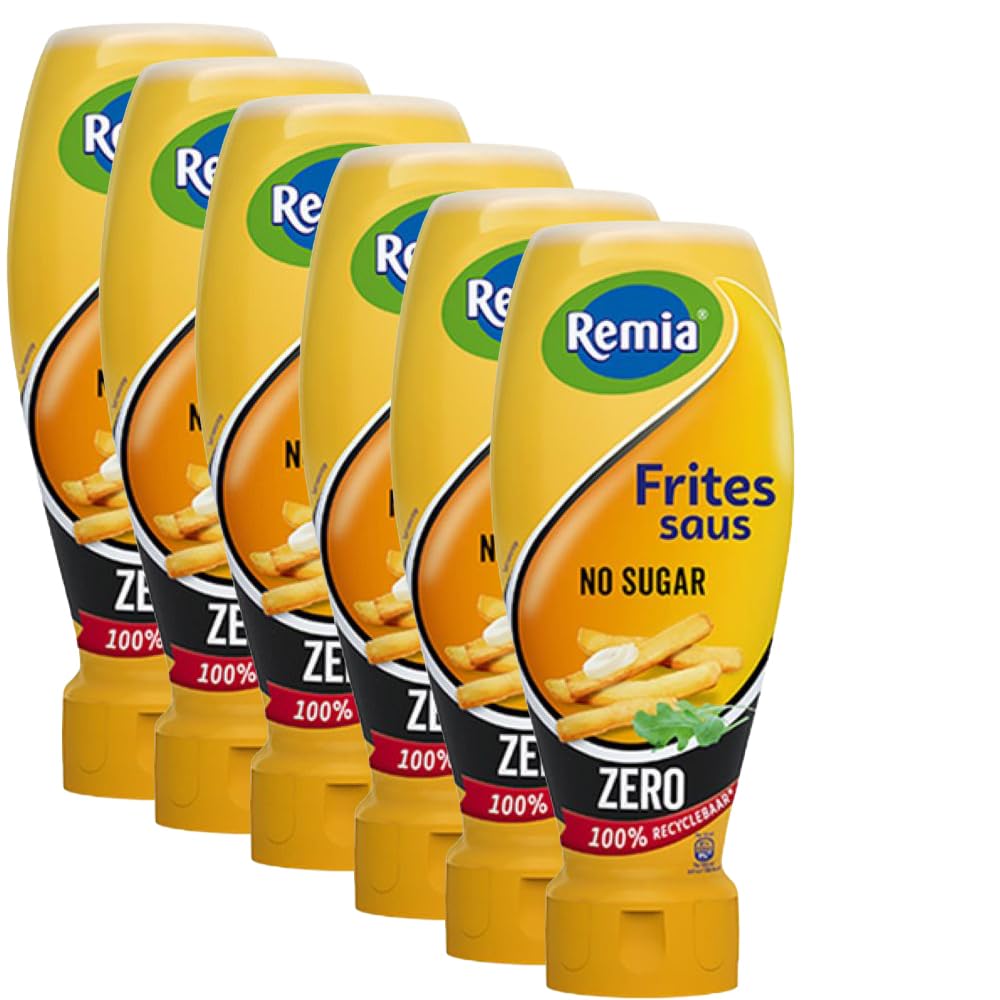 6 X FRITES SAUS ZERO SUGAR - FRITTENSAUCE - POMMESSAUCE ZUCKERFREI - 6 X 500 ML - BY REMIA
