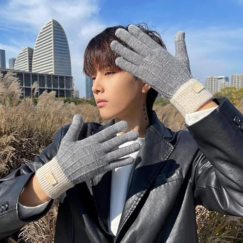 Luva Feminina Inverno,Luva TéRmica Touch Screen Feminina Masculina Ar Livre(Cáqui)