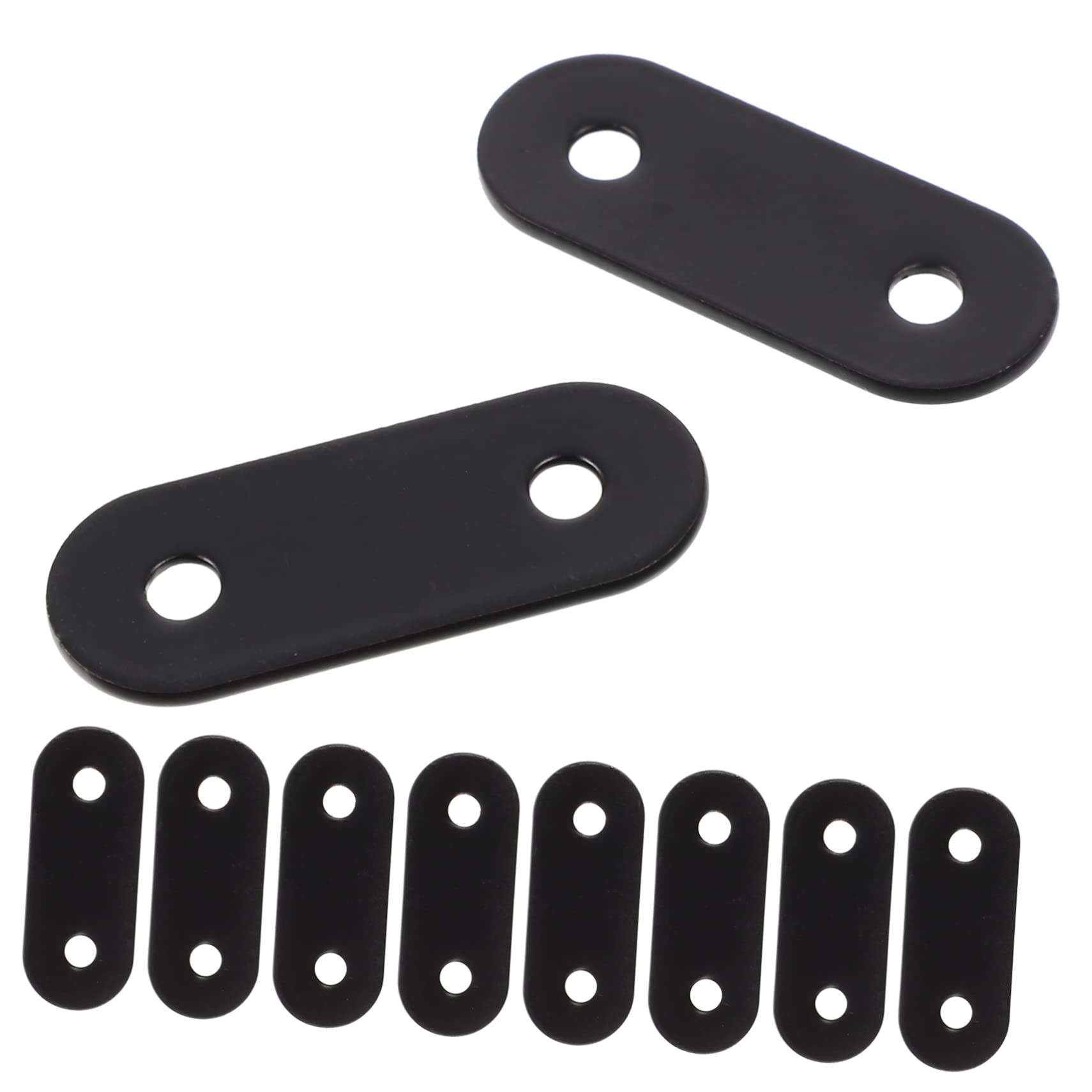 HOMOCONO 20pcs Black Flat Corner Brace Steel Plate Mending Plates for Wood Metal White Bracket Adjustable Flat Mending
