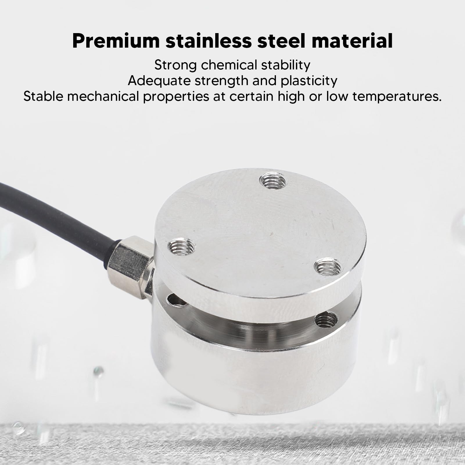 1T Caja de membrana plana Celda de carga Acero inoxidable Sensor de pesaje de alta precisión Medición de fuerza de impacto Sensor de celda de carga de 5-15 V Medición instantánea