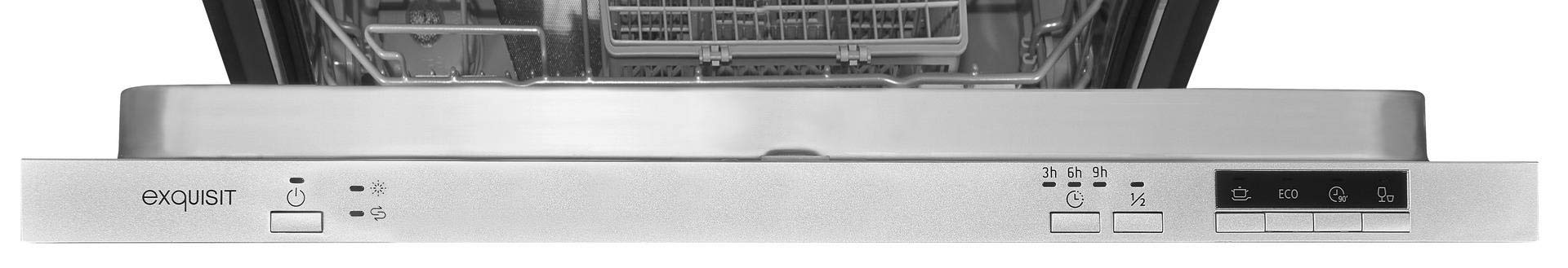 Lavavajillas Integrable 60 cm Exquisit EGSP6312-E-030E | 12 Servicios | 47 dB | Clase Energética E | Inicio Diferido 3/6/9 h | Media Carga | Interior Acero Inoxidable