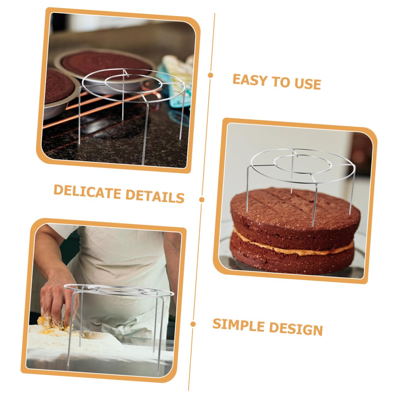 Alipis Lot De 3 Grilles De Refroidissement Compactes en Acier Inoxydable pour Gâteaux Desserts Accessoires De Pâtisserie