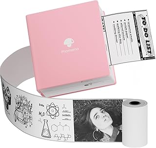 Phomemo M02 Pocket Printer Mini Bluetooth Thermal Printer Portable Photo Printer Compatible with Android&IOS, for Study Note,pink