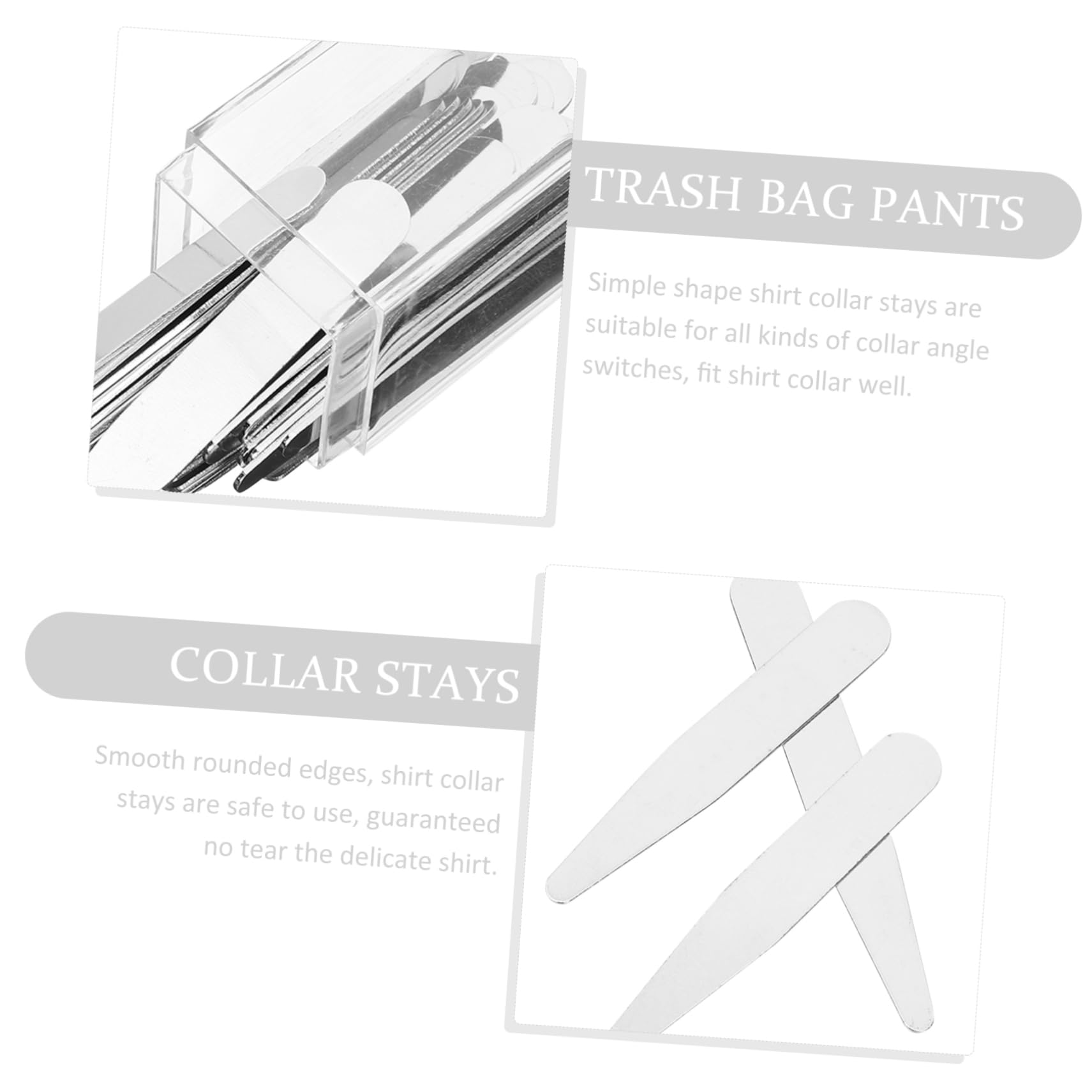 80piezas Collar Stays Metálicos Para Camisas De Hombre De Inoxidable Para Soporte De Cuello Prevención De Arrugas y Estilo Elegante Pack De Unidades