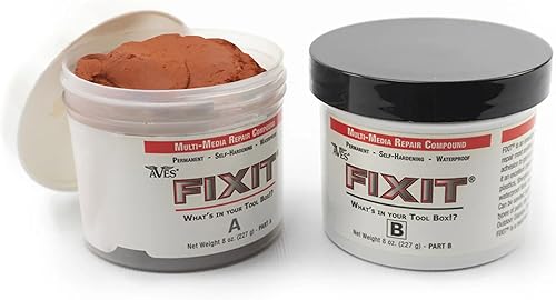 Aves FIXIT - Compuesto de reparación multimedia, compuesto de modelado de 2 partes (A y B), arcilla autoendurecente duradera e impermeable de 1