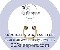 Vista 31 de 365 Sleepers - Piercing para el cuerpo de acero quirúrgico 316L, 20G, 18G, 16G, 14G, 12G, 10G, 8G, 6G, con sección abisagrado, se vende por unidad