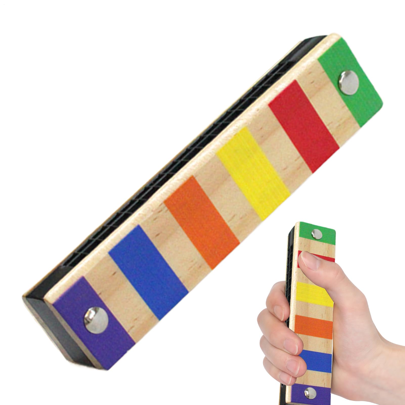 Armónica para Principiantes Instrumento – Sleek Musical De Madera con, Durable, 16 Agujeros Y Doble, , Favor | Multipurpose Outdoor Indoor Utility Premium Lightweight
