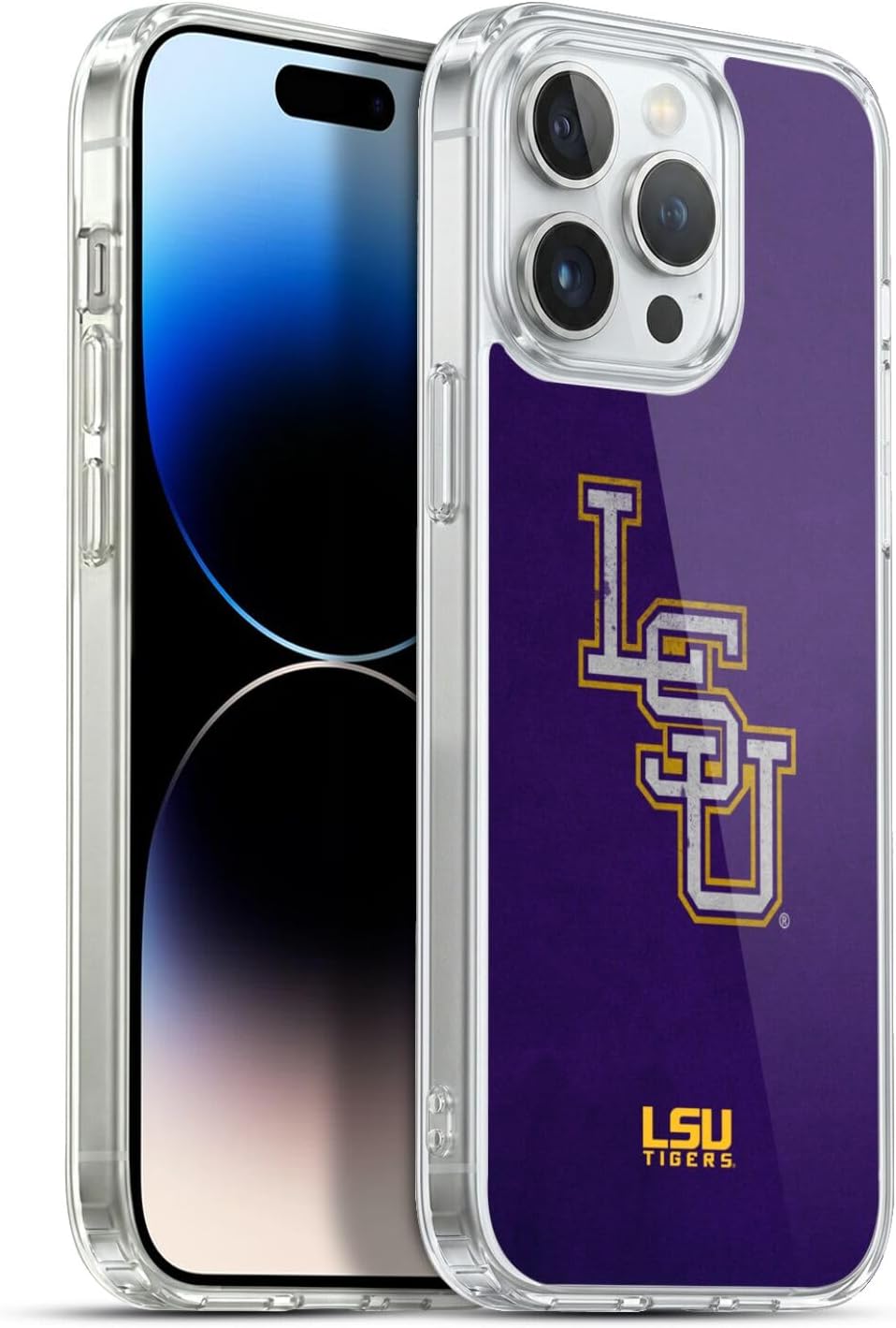 Head Case Designs Officially Licensed Louisiana State University LSU Distressed Look Gel Case [Military Grade Protection] Compatible with Apple iPhone 13 Pro Max and Compatible with MagSafe