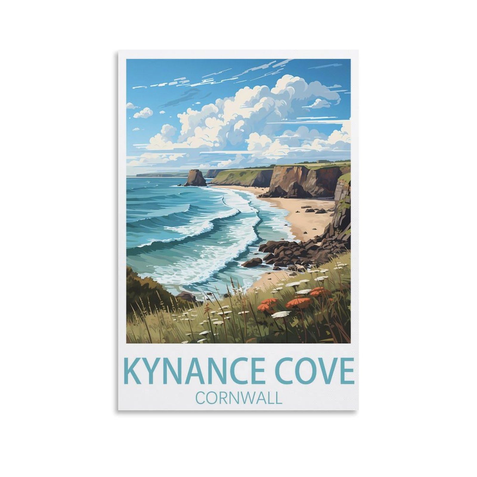 EZMLFA 5D Diamond Painting Kits for Adults,Kynance Cove Cornwall Diamond Art Kits for Beginners,Full Drill Diamonds Gem Art for Home Wall Decor Gift 30x40cm