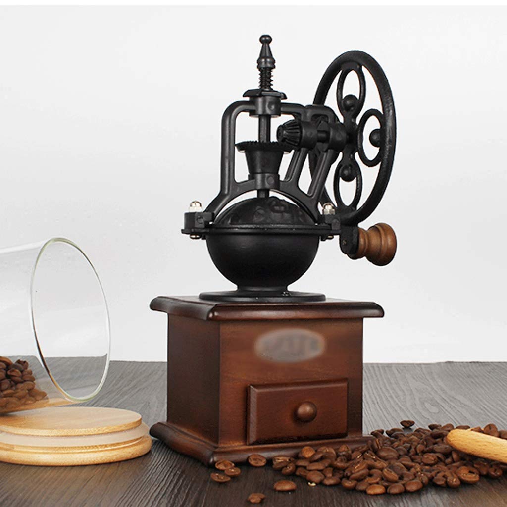Amazon | 手動コーヒーグラインダーレトロスタイル木製コーヒー豆ミル
