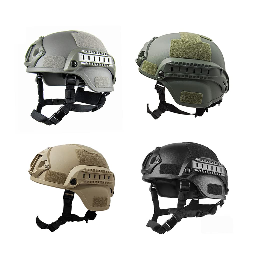 Casque tactique Airsoft Mich 2000 Style NVG Rails latéraux Vert