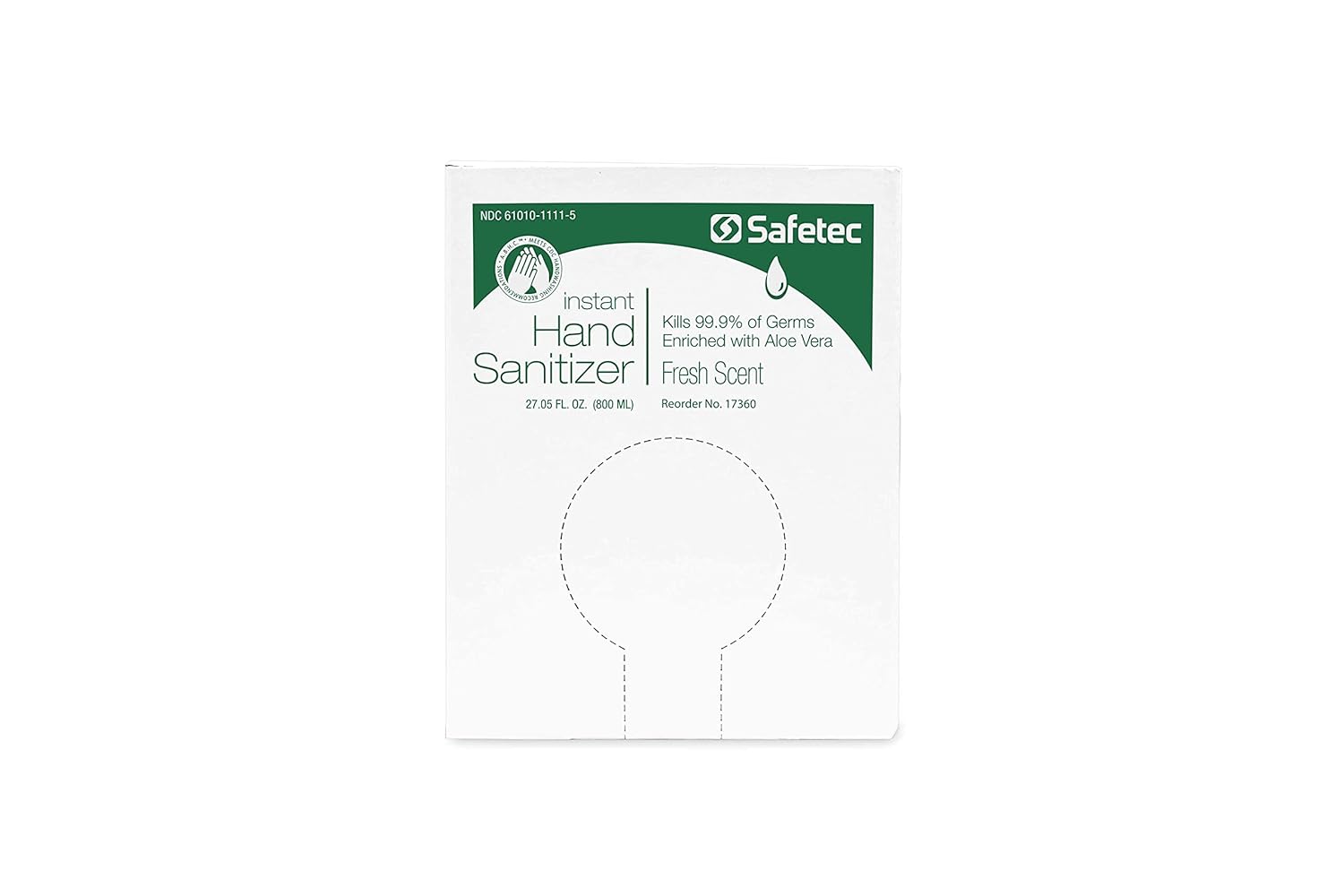 Safetec 800mL Hand Sanitizer Manual Dispenser Bag in Box Refill (Fresh Scent)