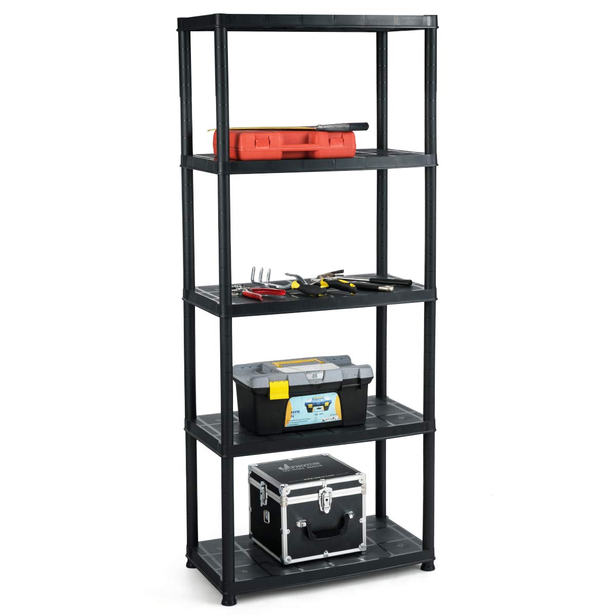 Giantex 5-Tier Ventilated Shelving Storage Rack,Free Standing Multi-Use Shelf Unit, No Tools Required, 28“L X 15”W X 67“H