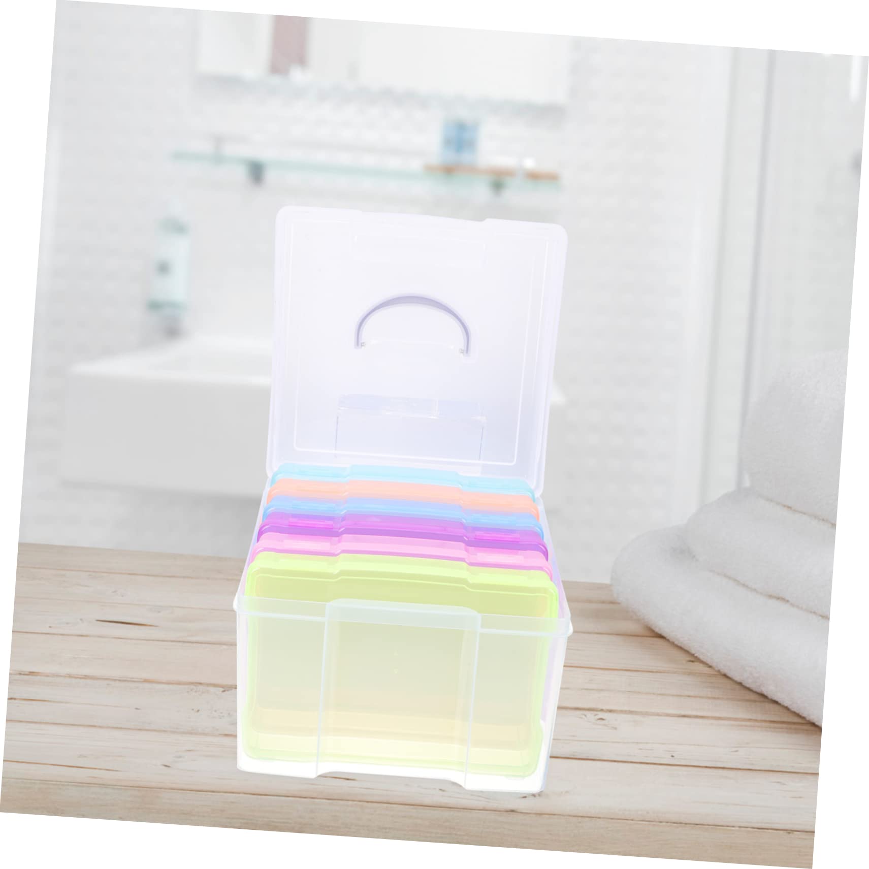 Cabilock Fotobox aus Tragbarer Fotoorganizer Kartenaufbewahrungsbox für Postkarten Fotos und Kleinteile