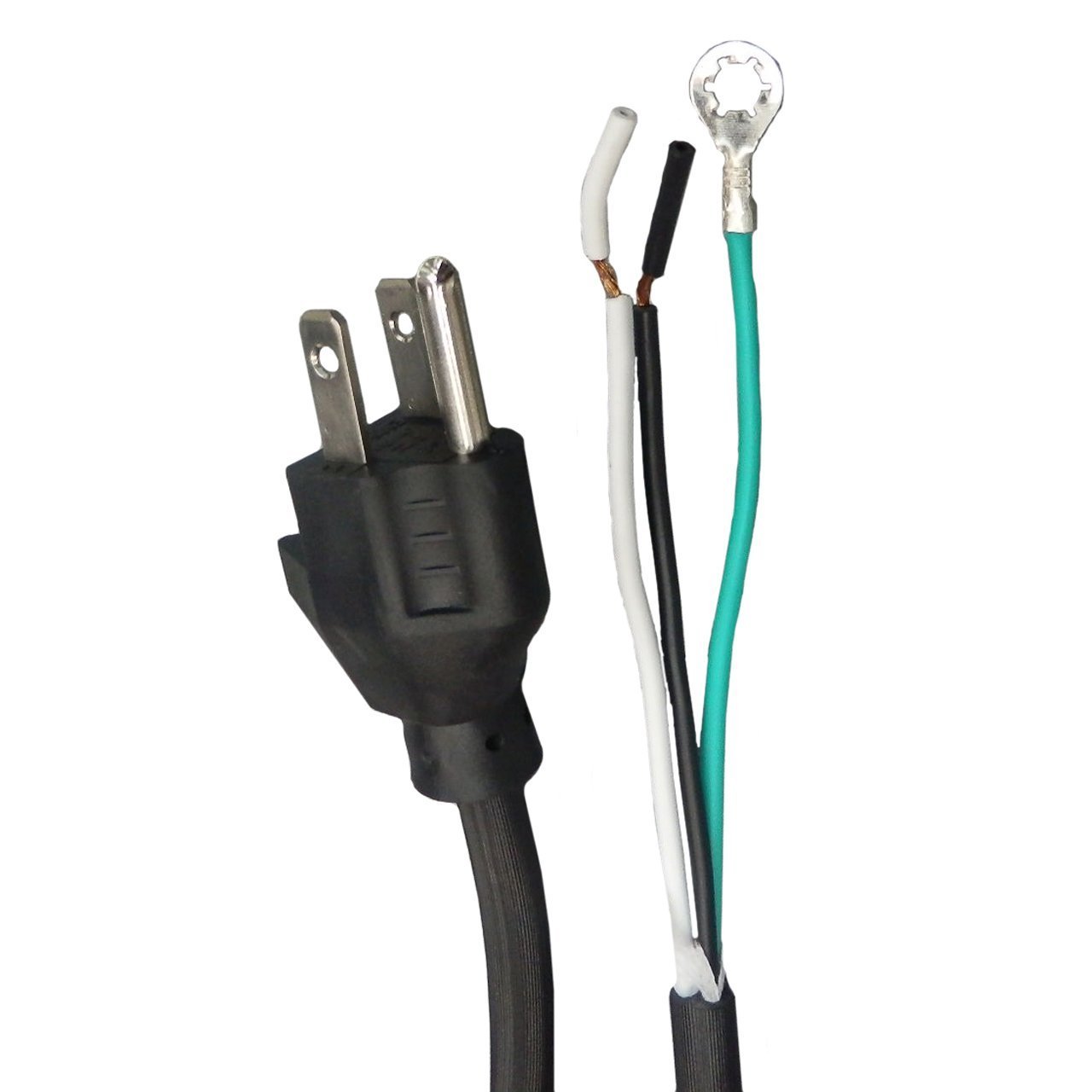 18 Gauge Replacement Power Cord, Fits Royal, Carpetwins and Perfect Shakeout Commercial Upright Vacuums, 3 Conductor, 50' Length, Black