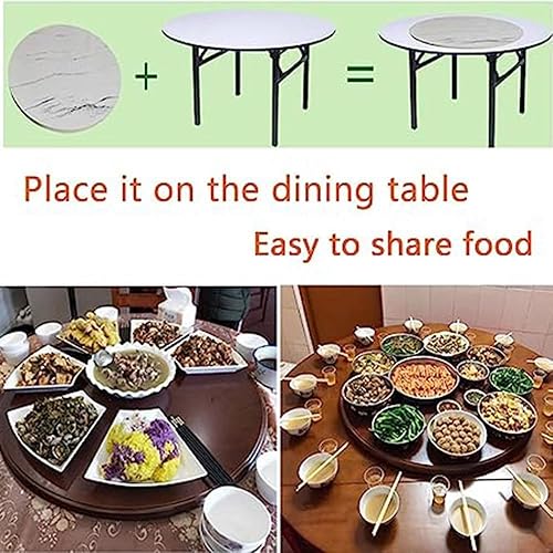 Miniatura 4 de EMENAR Bandeja giratoria de madera de 30 pulgadas, plato de servicio de cocina resistente, mesa giratoria grande, giratoria, Lazy Susan, 8 estilos