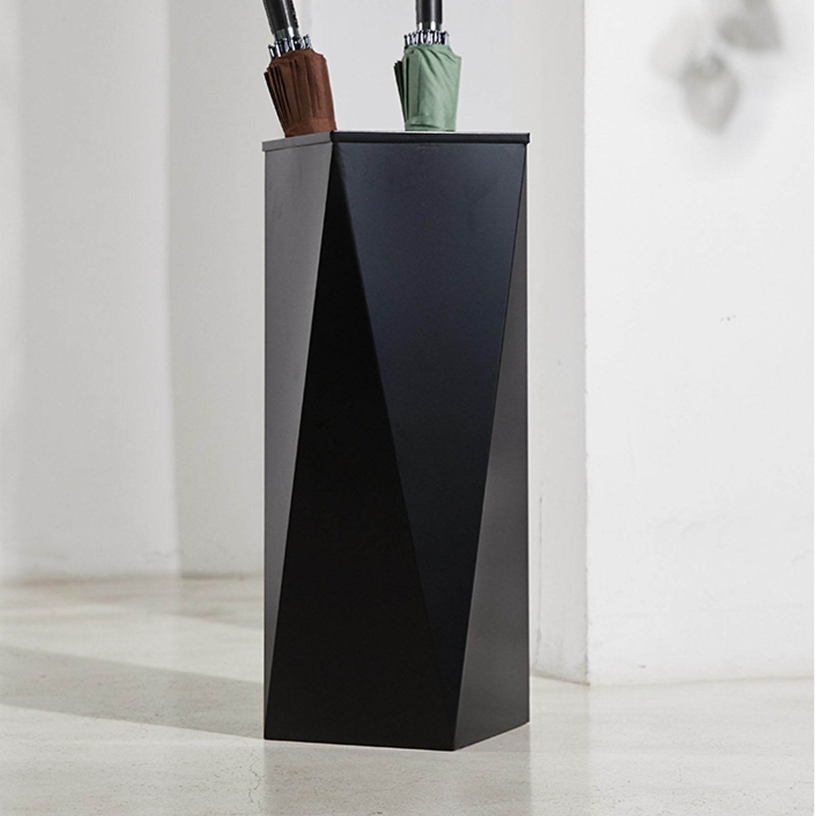 BHFPFZA Modern Metal Umb Stand Large Indoor Iron Umb Holder for Entryway Commercial Use with Drainage Stylish Black Design