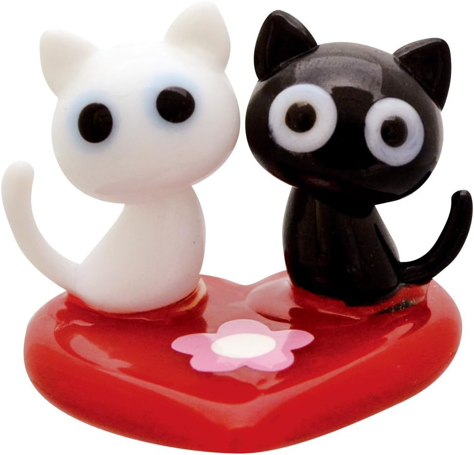 フォーカート CYK830 Cute Cat Handmade Glasswork Heart Cat Pair