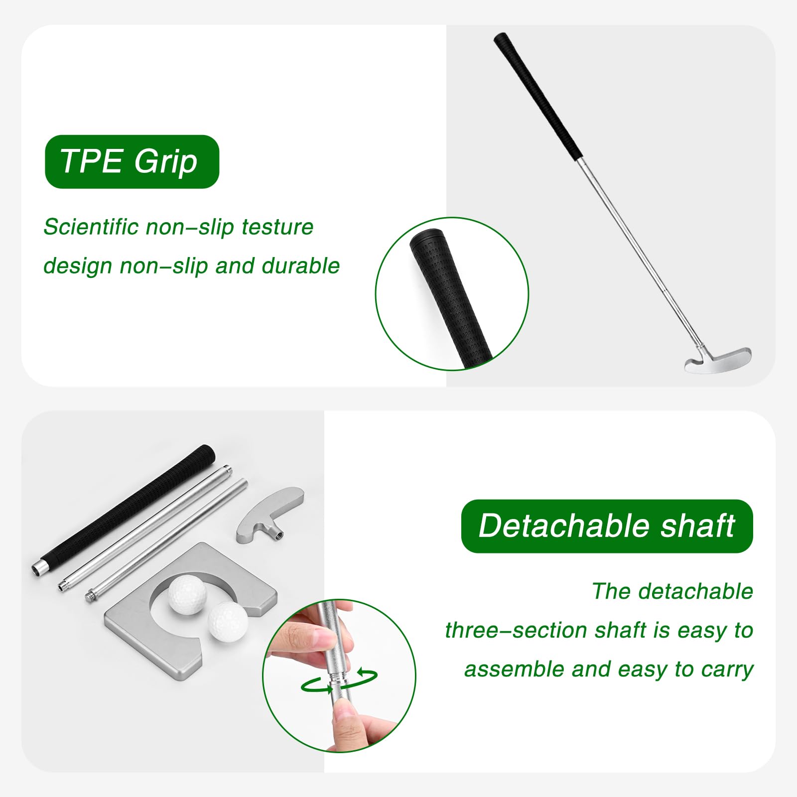 Set di putter da golf portatile mini kit di pratica con palla putter staccabile per kit da golf per interni/esterni
