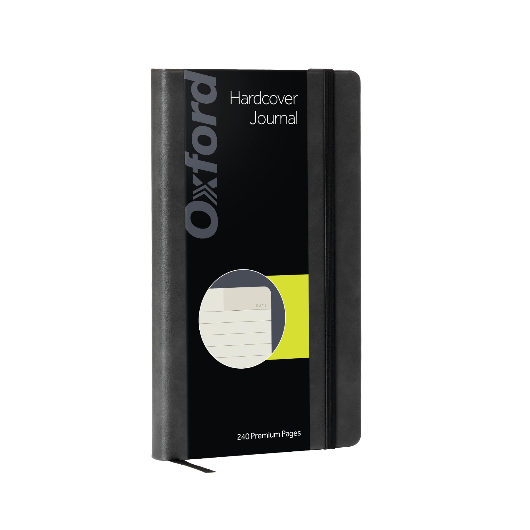 Journal, Lined Writing Notebook, Writer's Journal, Classic Notebook for School or Office, 240 Pages, 5" x 8.25", Hardcover, Black (75500)