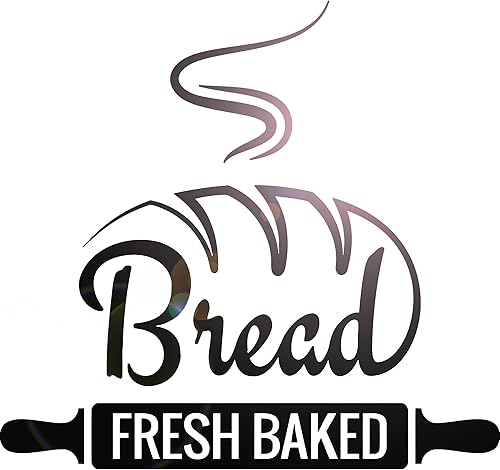 Vinilo adhesivo de pared panadería pan recién horneado tienda Bakehouse Pegatinas Mural Decoración grande (g1786) Negro