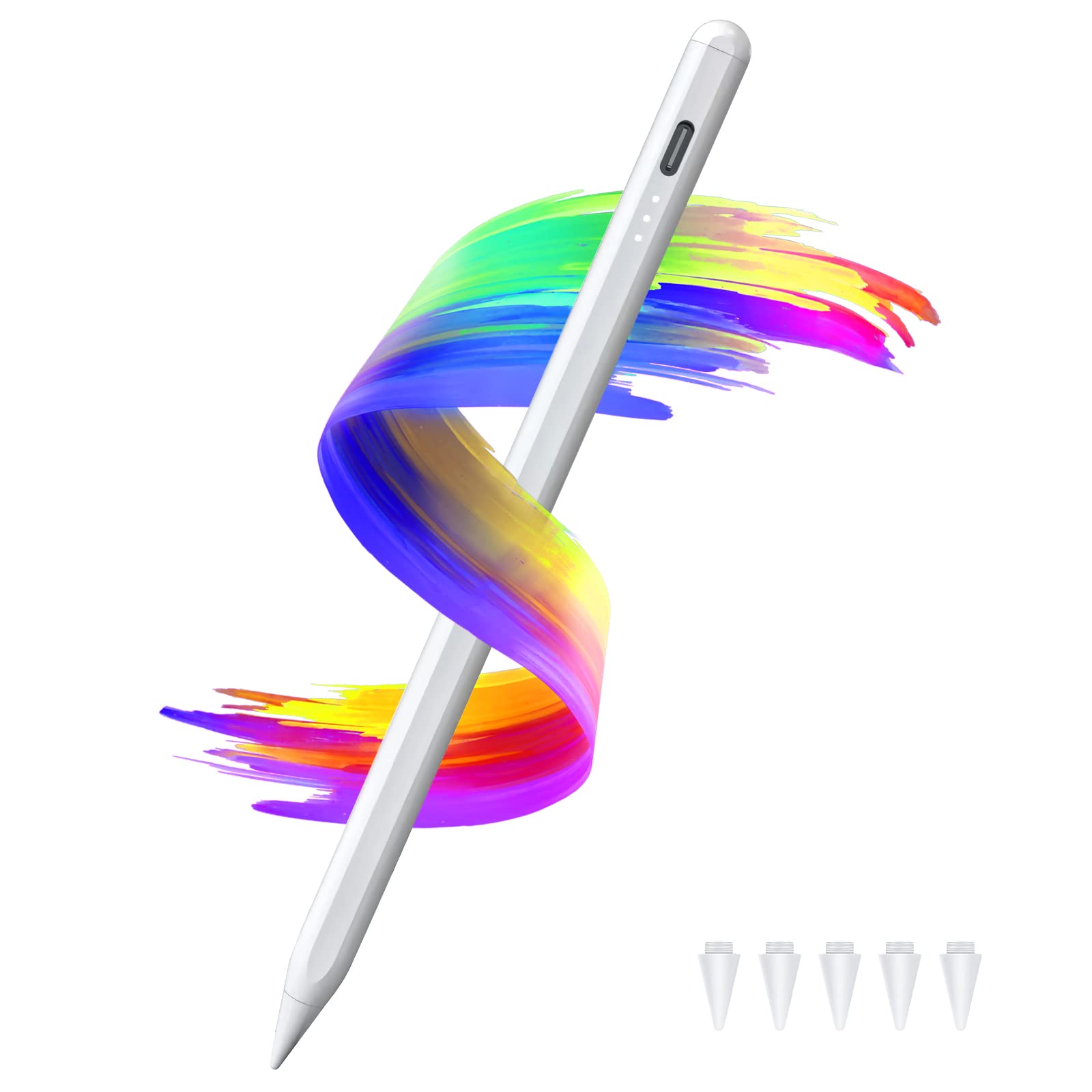 Stylus Pen for Apple iPad Pro/Air(2018-2022), 5 Minuts Get This Stylus Pencil for iPad Full Charged, A Substitute for Apple Pencil, with Tilt Bold Function, Palm Rejection & Magnetic Attach 3